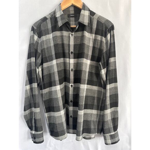 Men’s Menlo/ Bantam Check Theory Button Down Flannel Size S/P - Picture 1 of 3